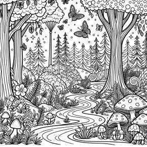 magic forest coloring pages