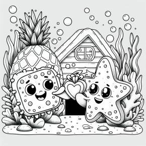 spongebob valentines coloring pages