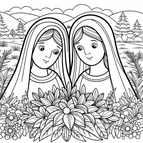 coloring pages mary and martha