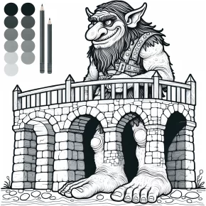 a troll guarding a bridge.