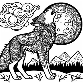 a wolf howling at the moon.