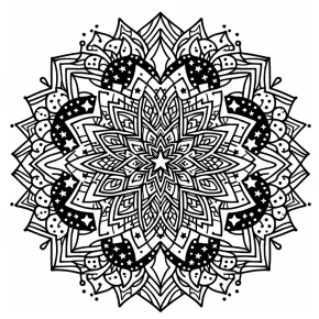 a mandala with star patterns.