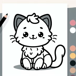 easy kitten coloring pages