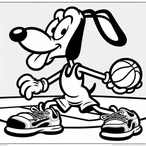 goofy playing basketball.