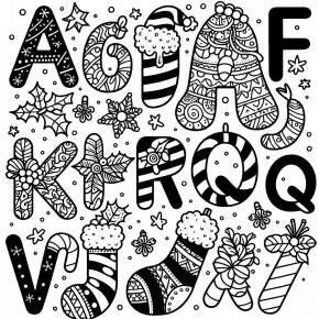 alphabet christmas coloring pages