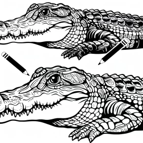 realistic crocodile coloring pages