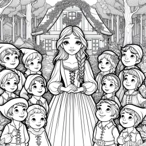 snow white and the seven dwarfs coloring pages