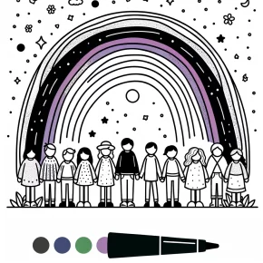 purple rainbow friends coloring pages