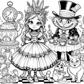 alice in wonderland coloring pages free