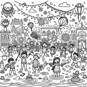 holi coloring pages pdf