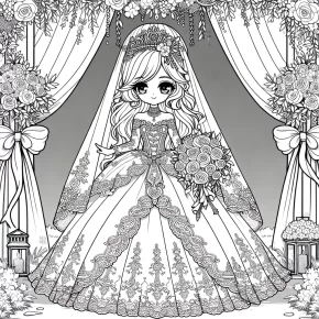 wedding barbie coloring pages