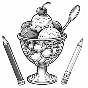 ice cream sundae coloring pages