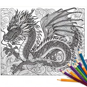 difficult dragon coloring pages