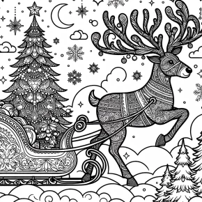 reindeer pulling santa's sleigh.