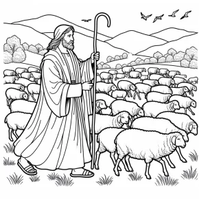 coloring pages of jesus the good shepherd