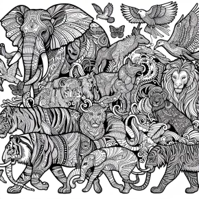 difficult animal coloring pages