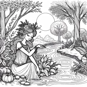 a nymph by a stream.