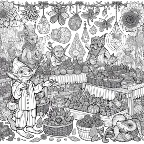 a goblin market with strange goods.