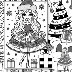 printable barbie christmas coloring pages