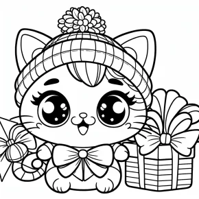 hello kitty christmas coloring pages free