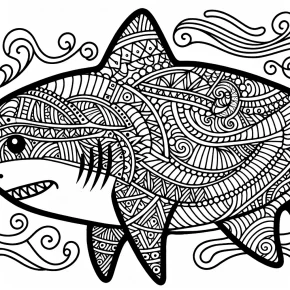 a zentangle inspired shark.