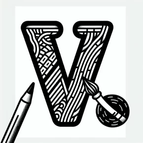 coloring pages letter v