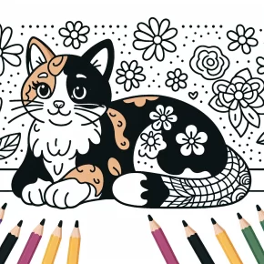 calico cat coloring pages