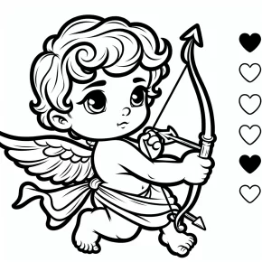 cupid with a bow and arrow.