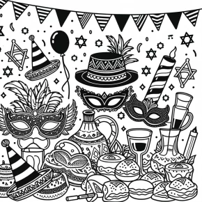 happy purim coloring pages