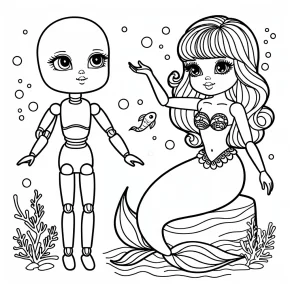 barbie and mermaid tale coloring pages