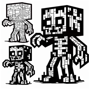 minecraft zombie coloring pages