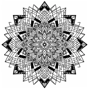 a mandala with triangle shapes.