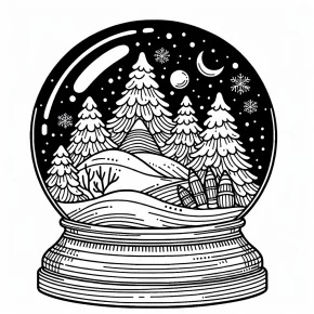 a snow globe with a winter scene.