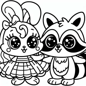 printable my melody and kuromi coloring pages