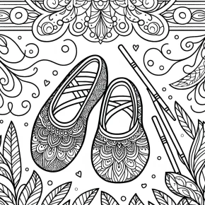 coloring pages ballet shoes