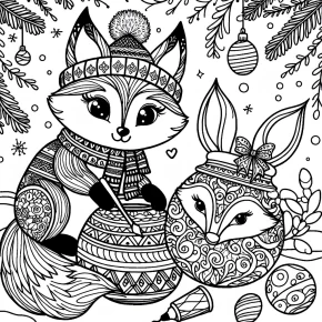 cute animal christmas coloring pages