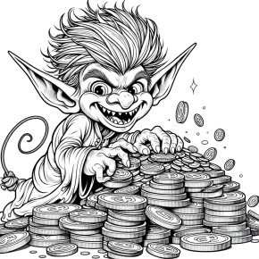 a goblin stealing gold.