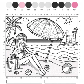 barbie beach coloring pages