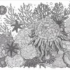 an intricate coral reef with patterns.