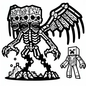 minecraft wither coloring pages