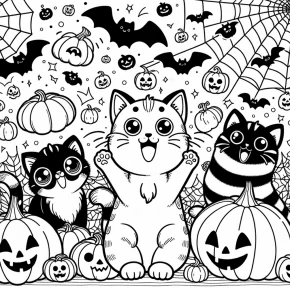 free coloring pages halloween cats