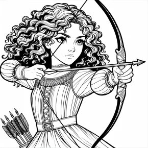 merida shooting an arrow.