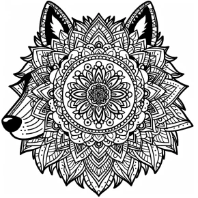 mandala wolf coloring pages