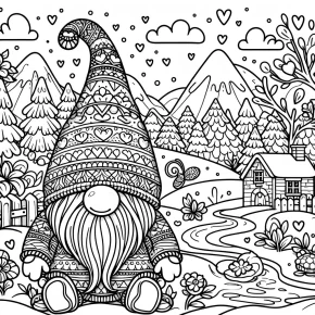 free valentine gnome coloring pages