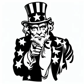 uncle sam with a top hat.