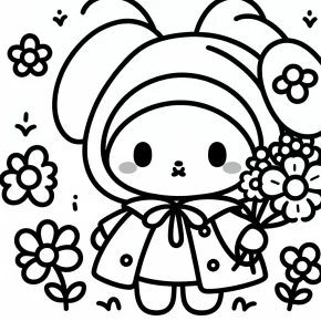 my melody sanrio coloring pages