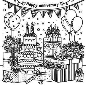 happy anniversary coloring pages