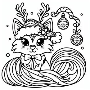 printable christmas cat coloring pages