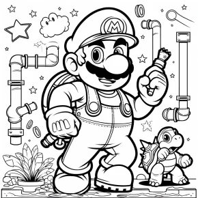 super mario wonder coloring pages