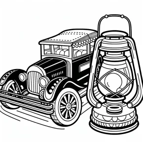 a car with a glowing lantern.